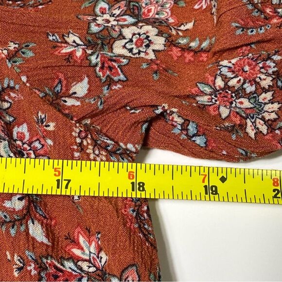 American Eagle Floral Boho Peasant Hi Lo Flowy Blouse Women's Size Small - Picture 6 of 16